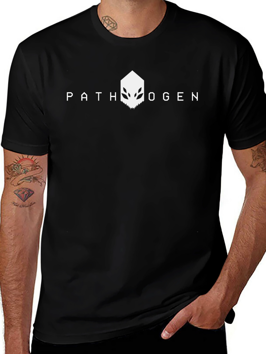 Pathogen Graphic Print Black T-Shirt