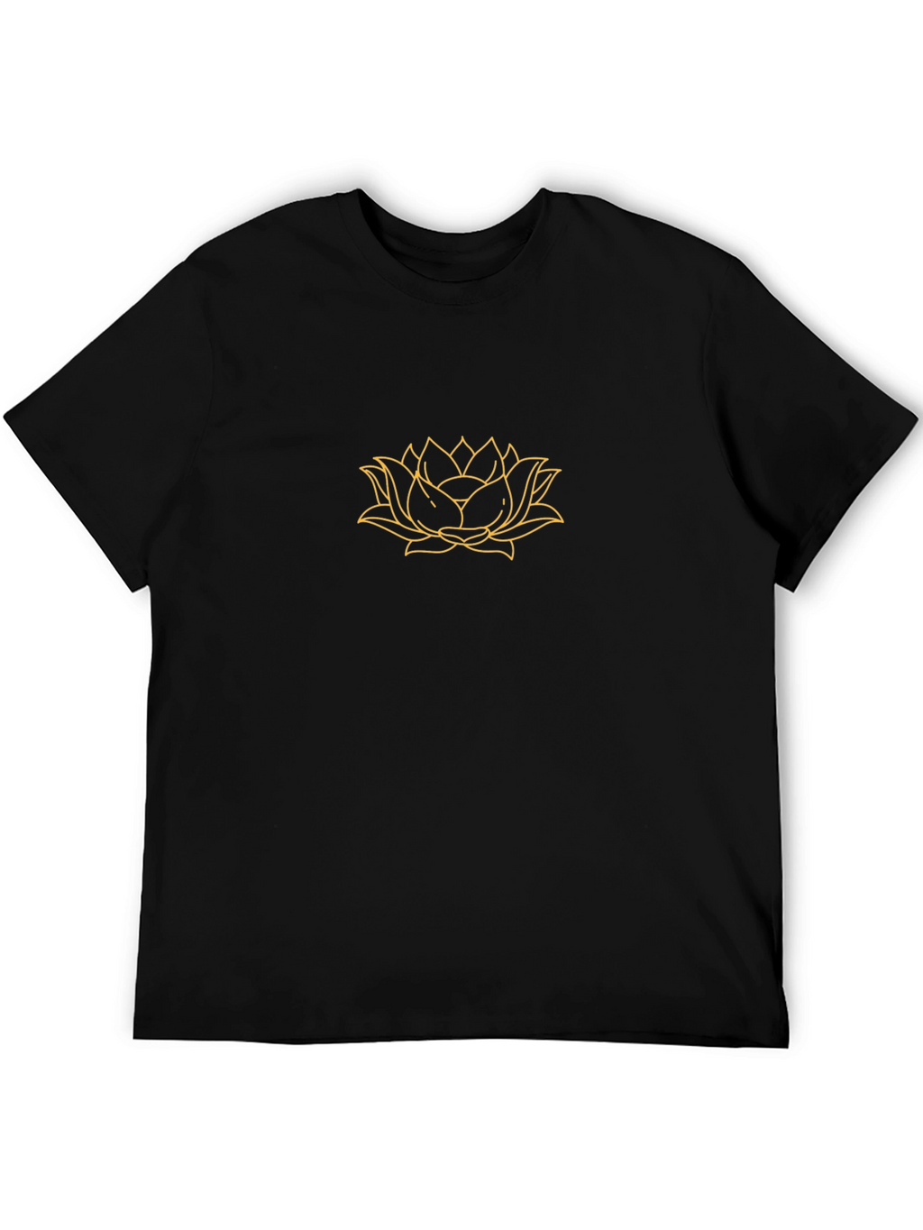 Lotus Flower Graphic T-Shirt - Stylish Black Tee