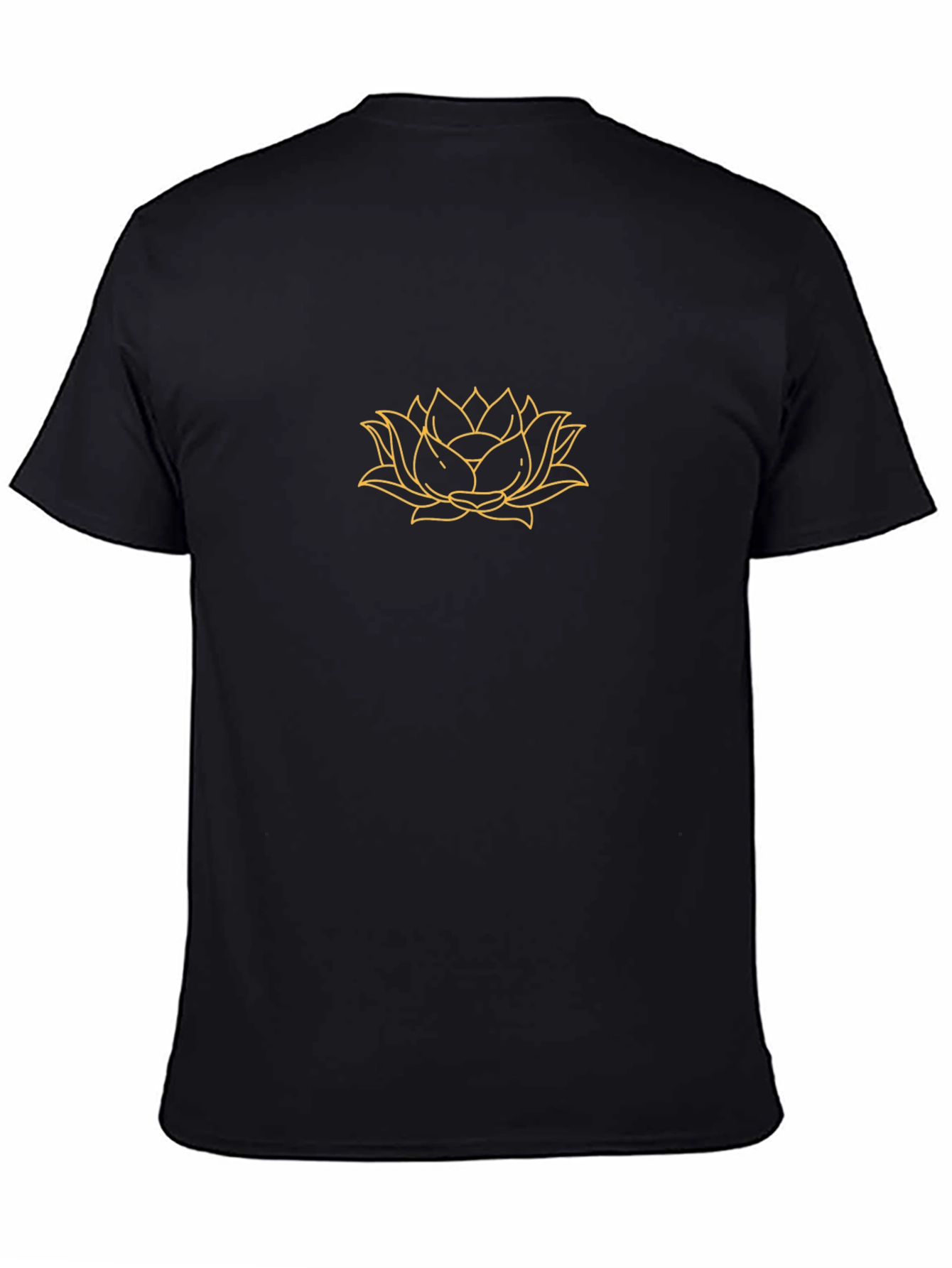 Lotus Flower Graphic T-Shirt - Stylish Black Tee