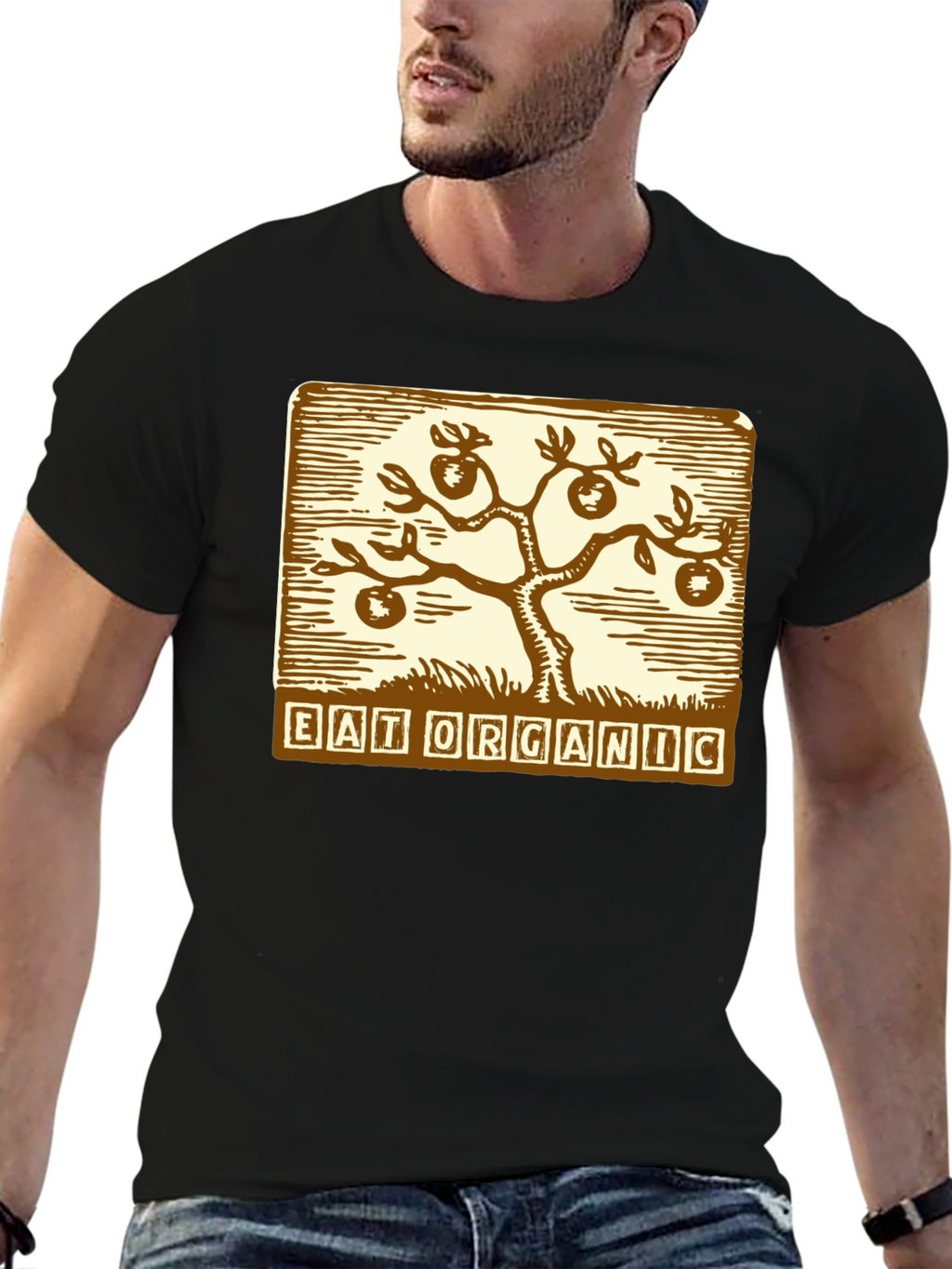 Eat Organic T-Shirt - Black Graphic Tee