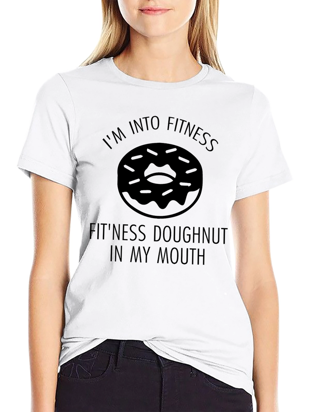 Fitness Doughnut T-Shirt Funny Gym Workout Tee