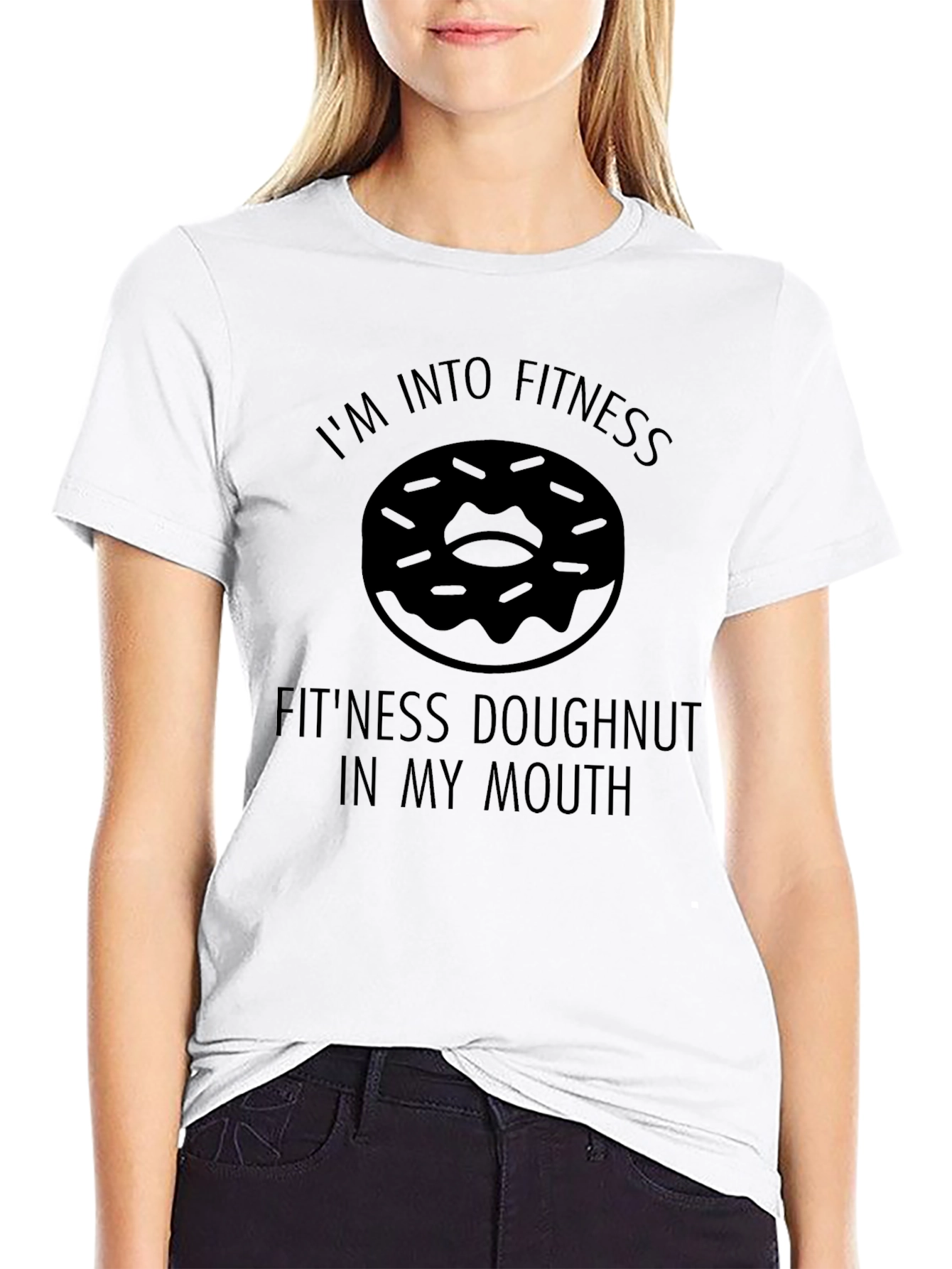 Fitness Doughnut T-Shirt Funny Gym Workout Tee