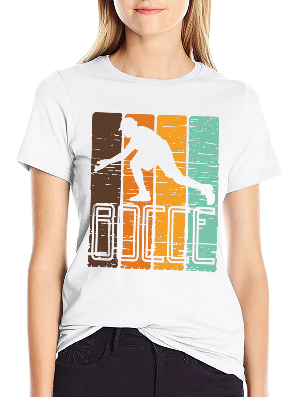 Retro Bocce Player Graphic T-Shirt - Black