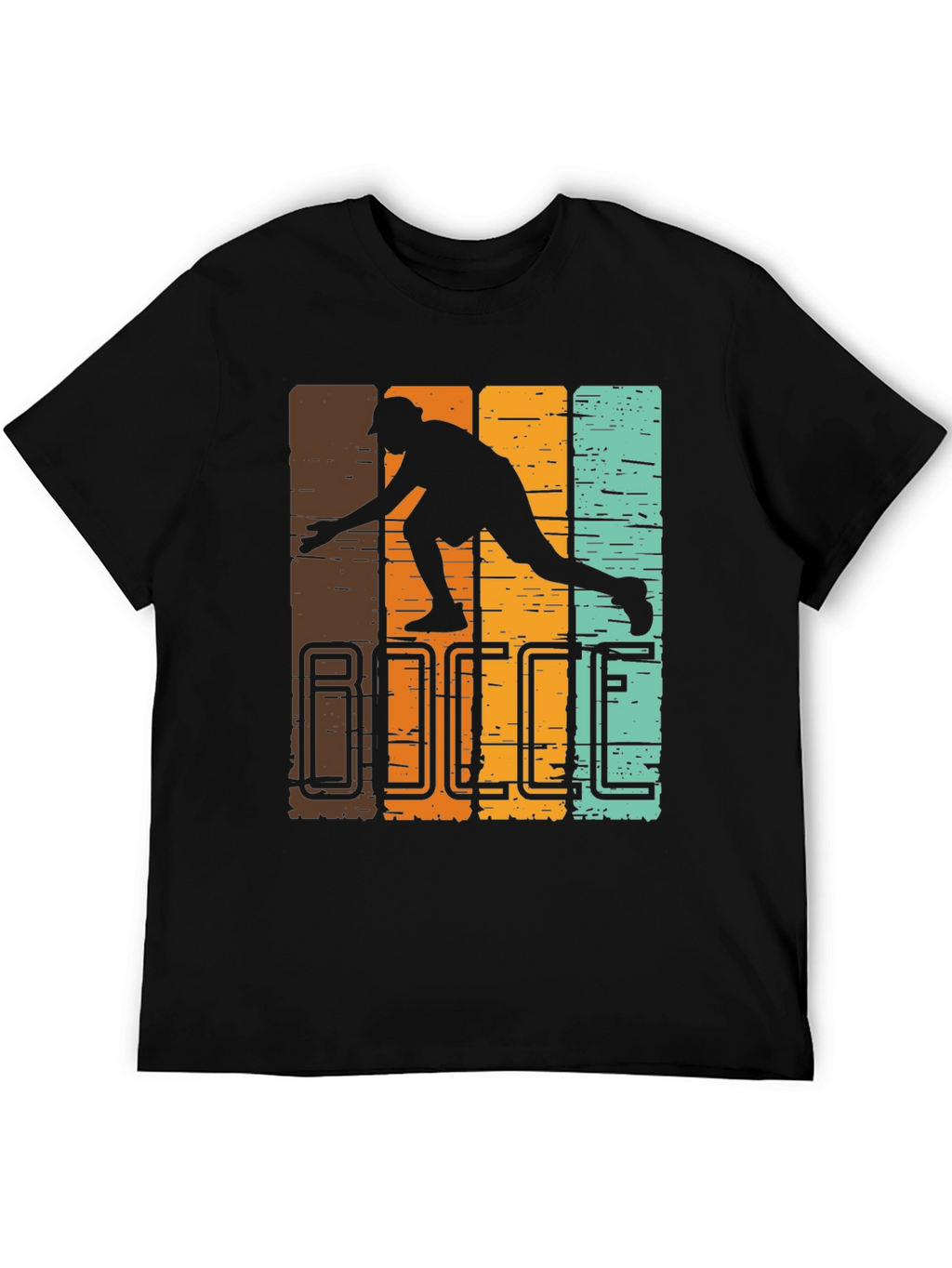 Retro Bocce Player Graphic T-Shirt - Black