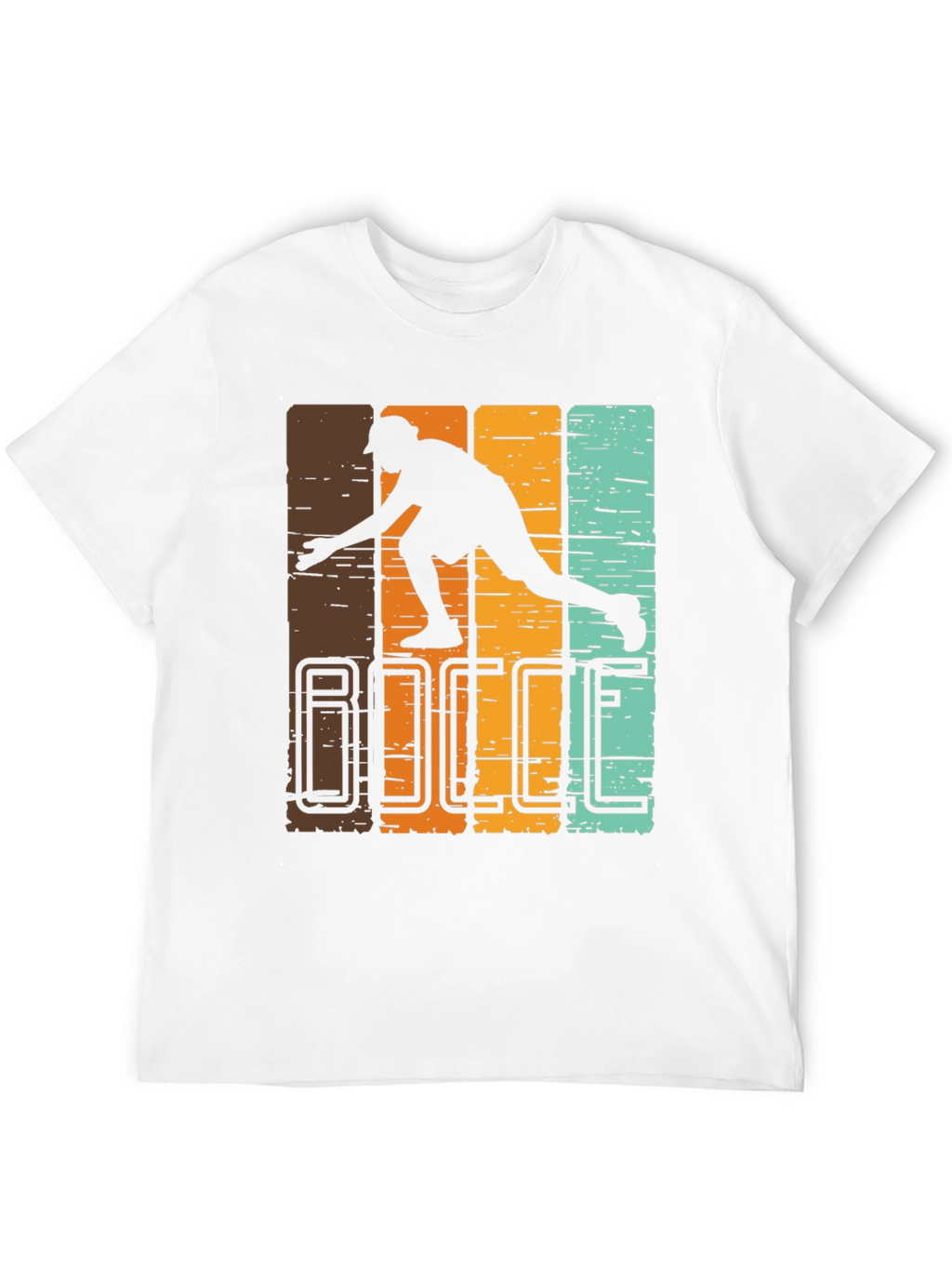 Retro Bocce Player Graphic T-Shirt - Black