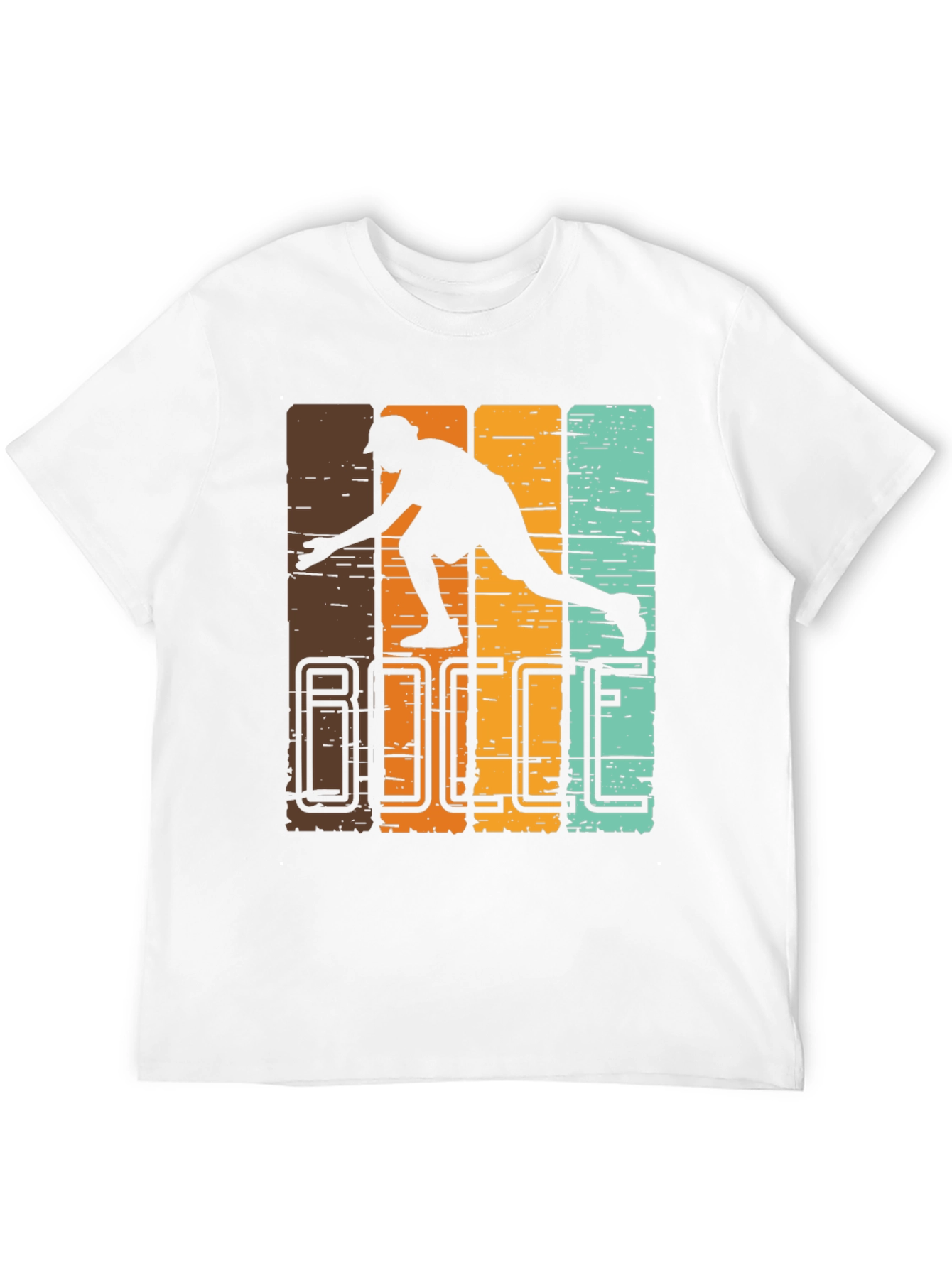 Retro Bocce Player Graphic T-Shirt - Black