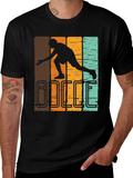 Retro Bocce Player Graphic T-Shirt - Black