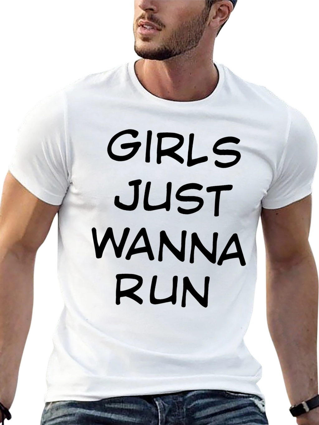 Girls Just Wanna Run T-Shirt - Black Graphic Tee