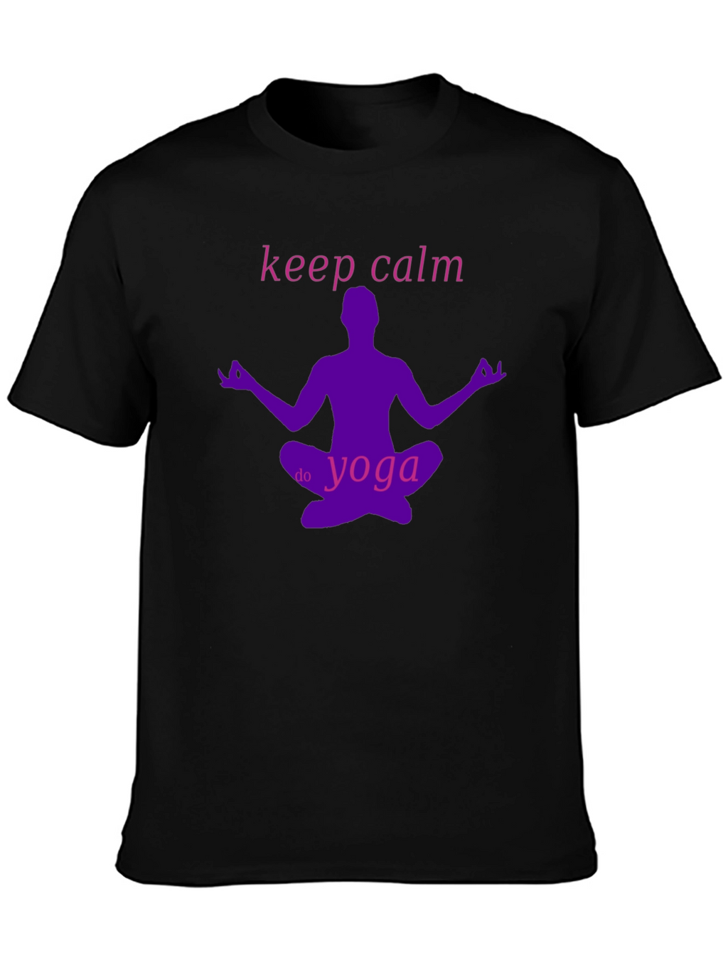 Keep Calm Do Yoga Black Graphic T-Shirt