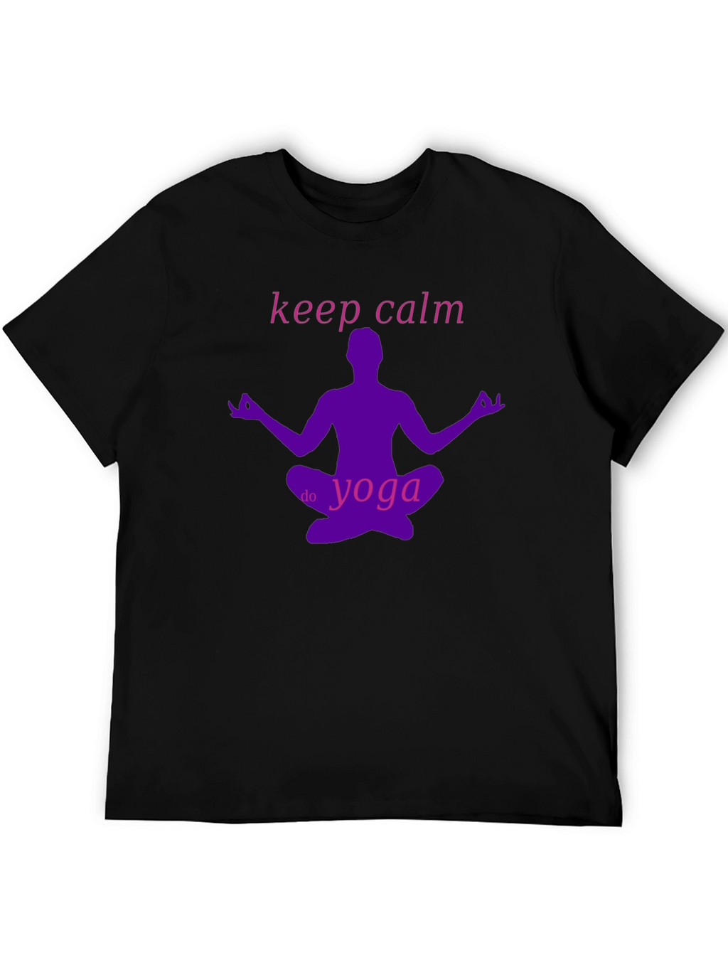 Keep Calm Do Yoga Black Graphic T-Shirt