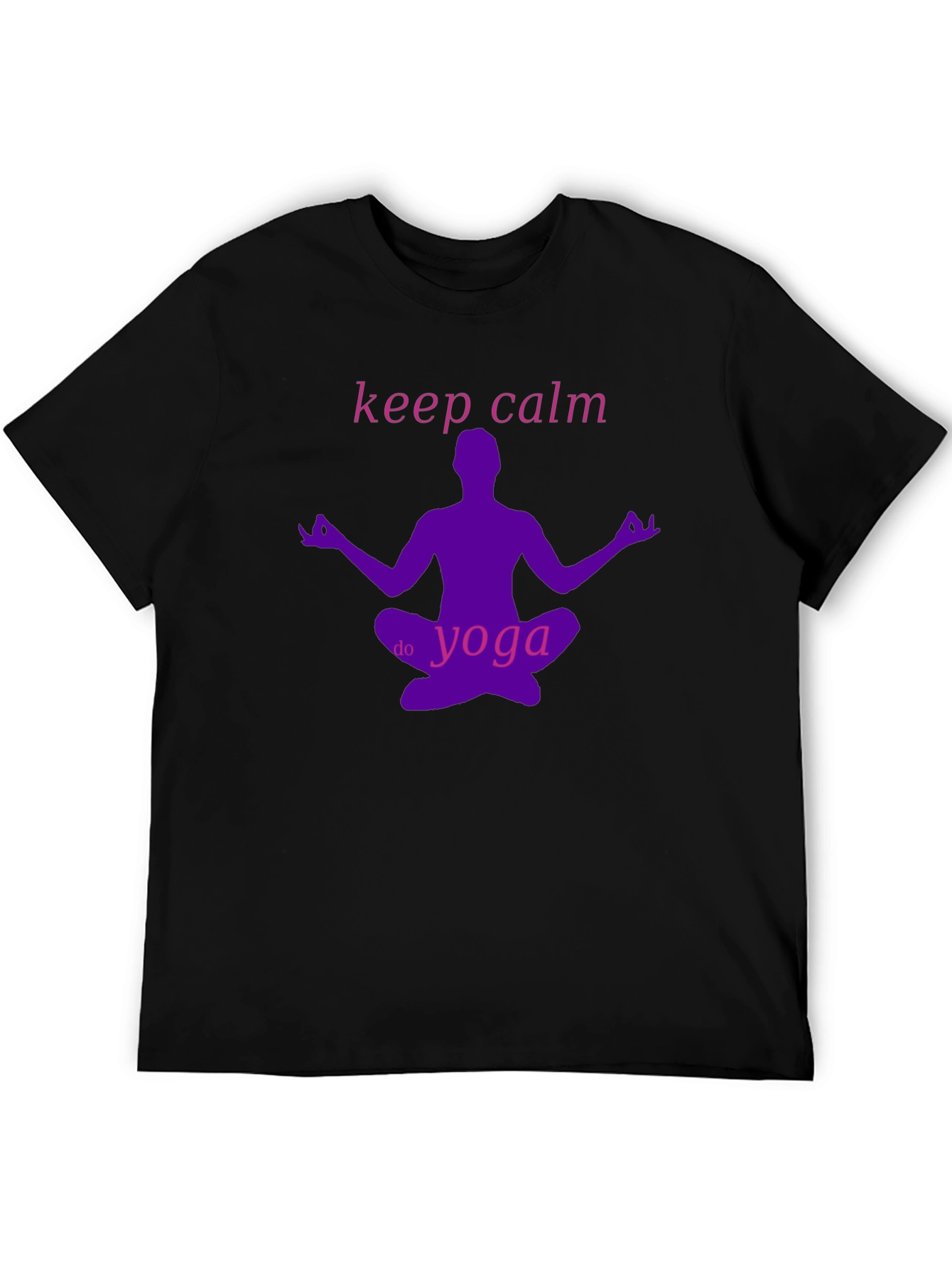 Keep Calm Do Yoga Black Graphic T-Shirt