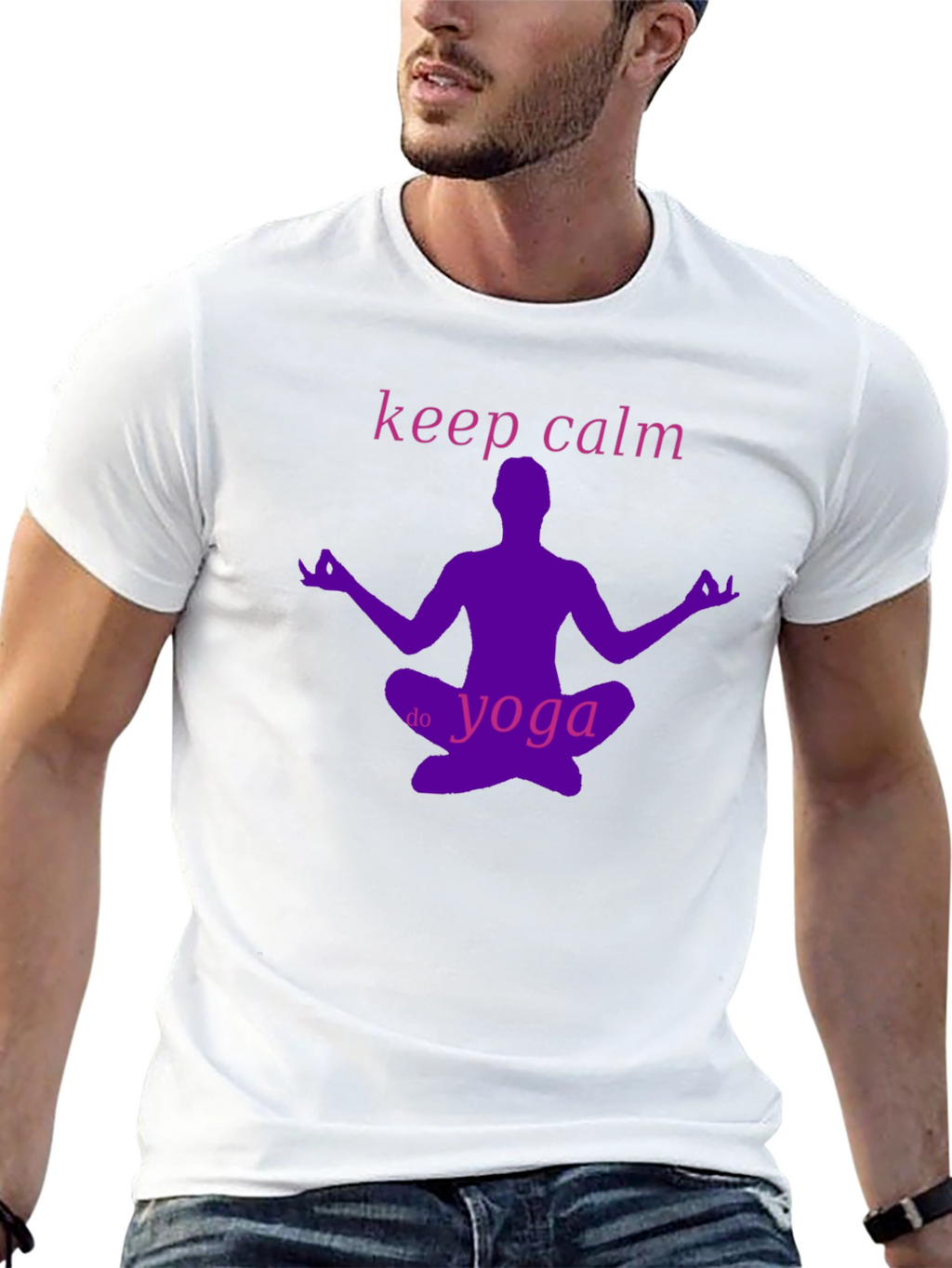 Keep Calm Do Yoga Black Graphic T-Shirt