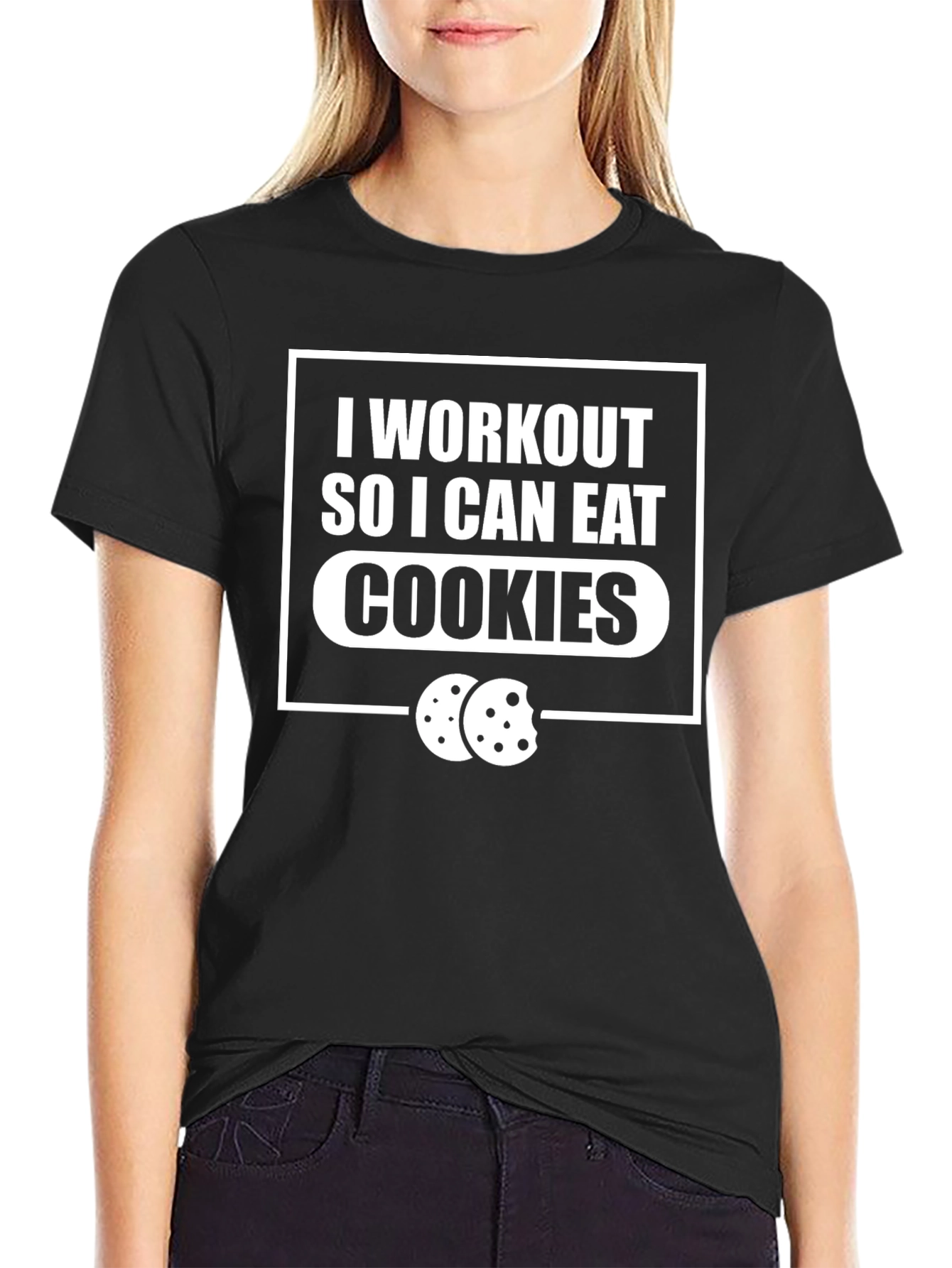 Workout for Cookies Graphic Tee - Black
