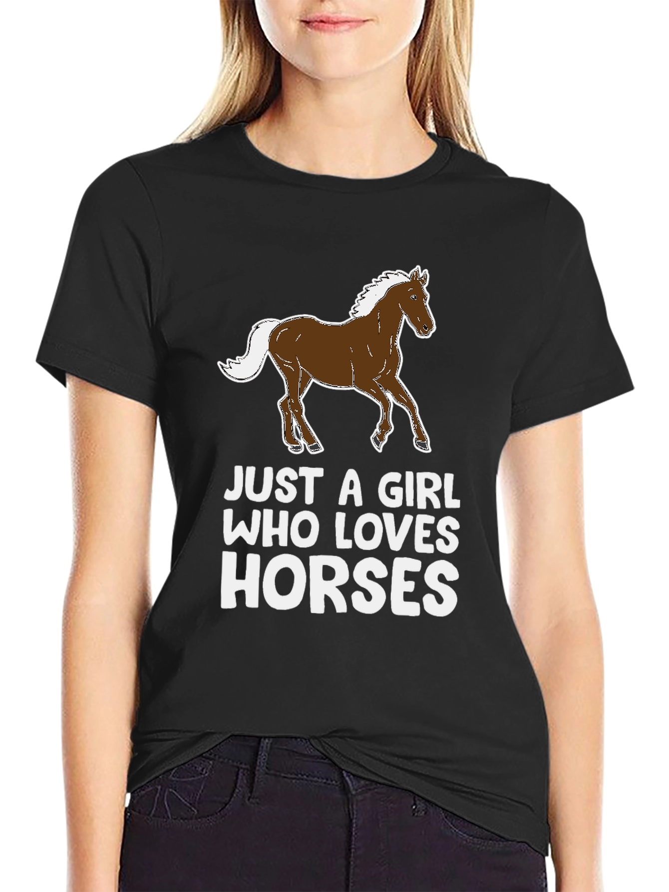 Just a Girl Who Loves Horses Graphic Tee