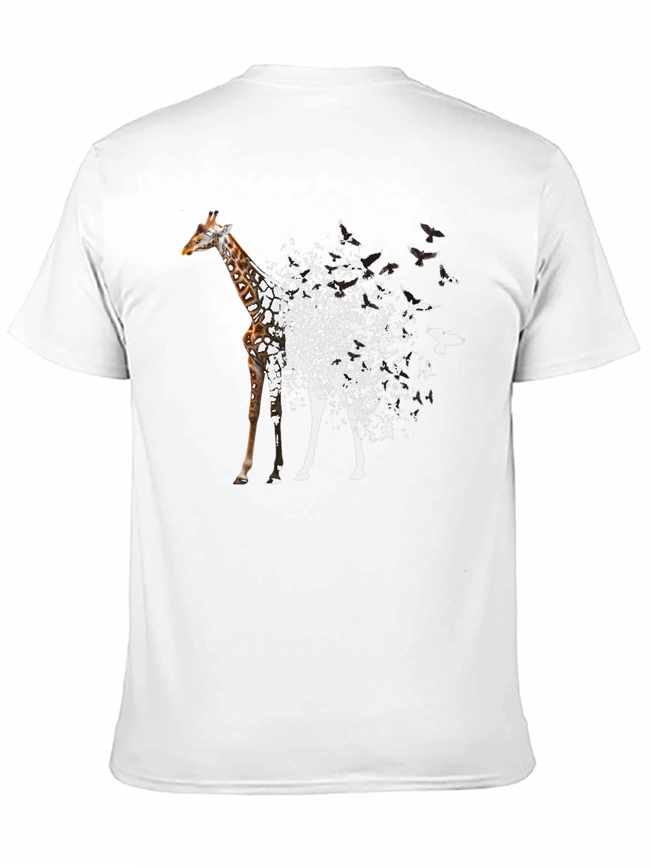 Giraffe to Birds Black T-Shirt