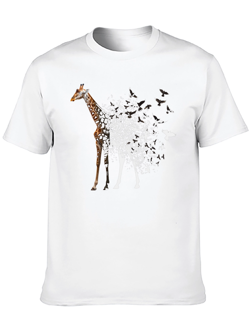 Giraffe to Birds Black T-Shirt