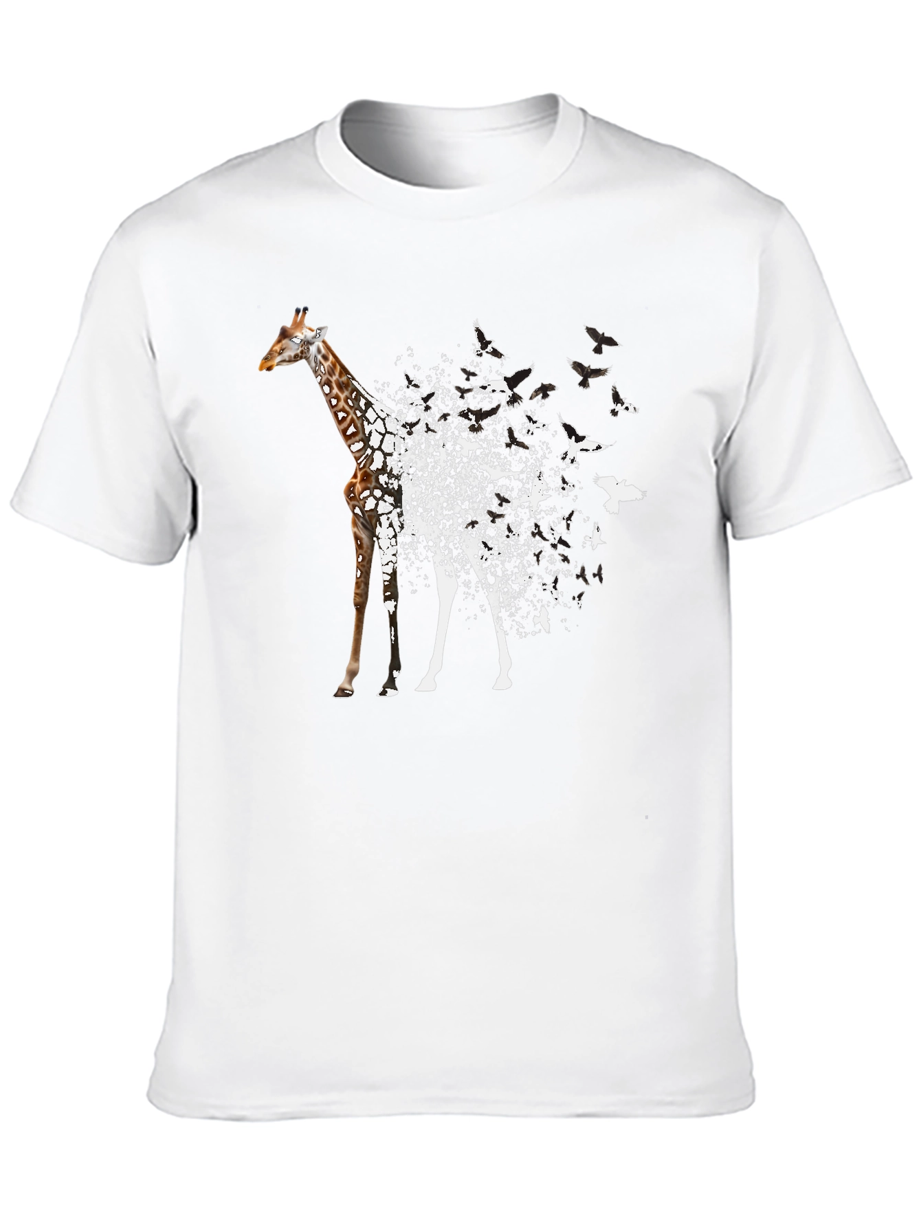 Giraffe to Birds Black T-Shirt