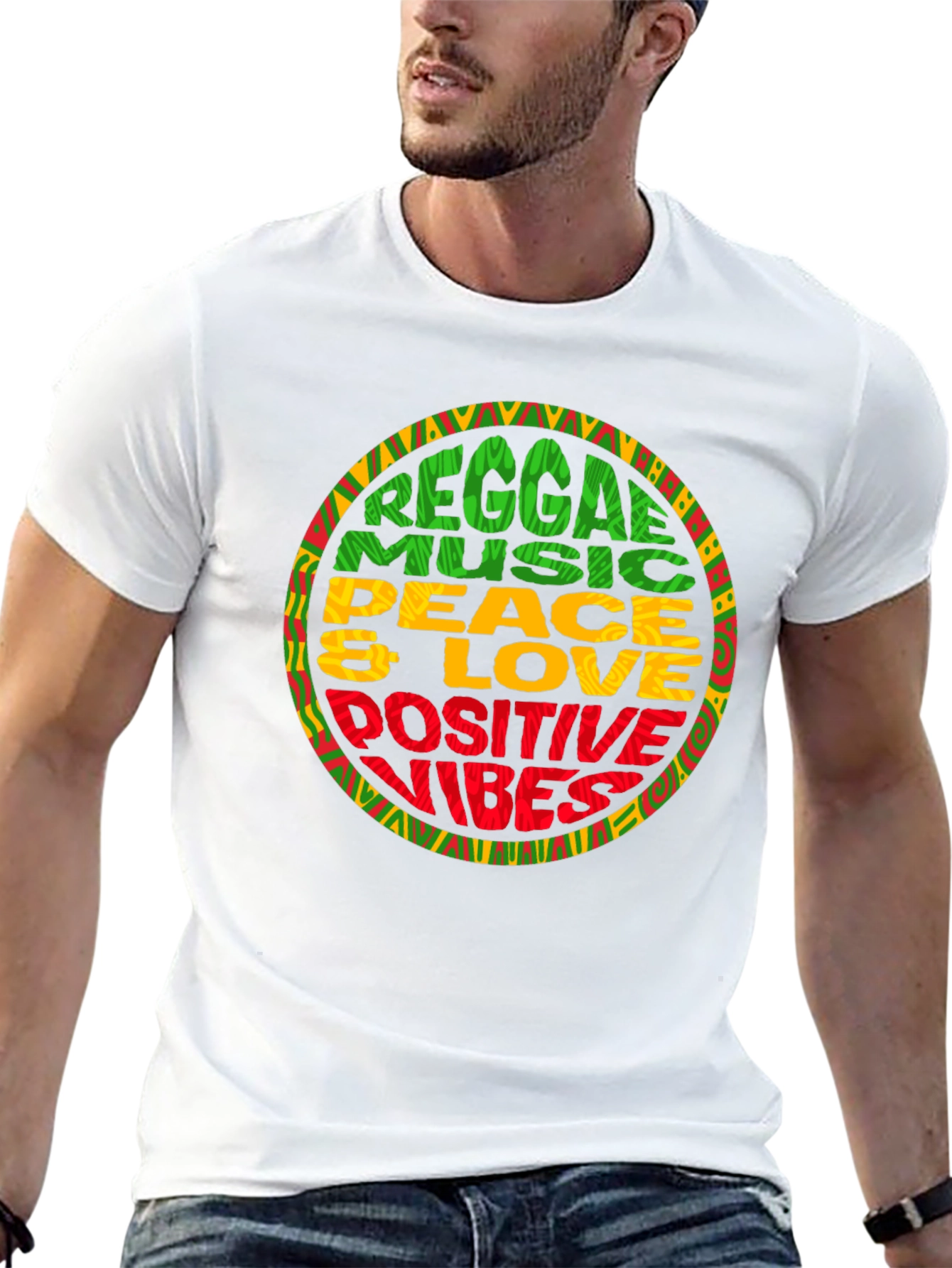 Reggae Music T-Shirt - Peace & Love Positive Vibes Tee