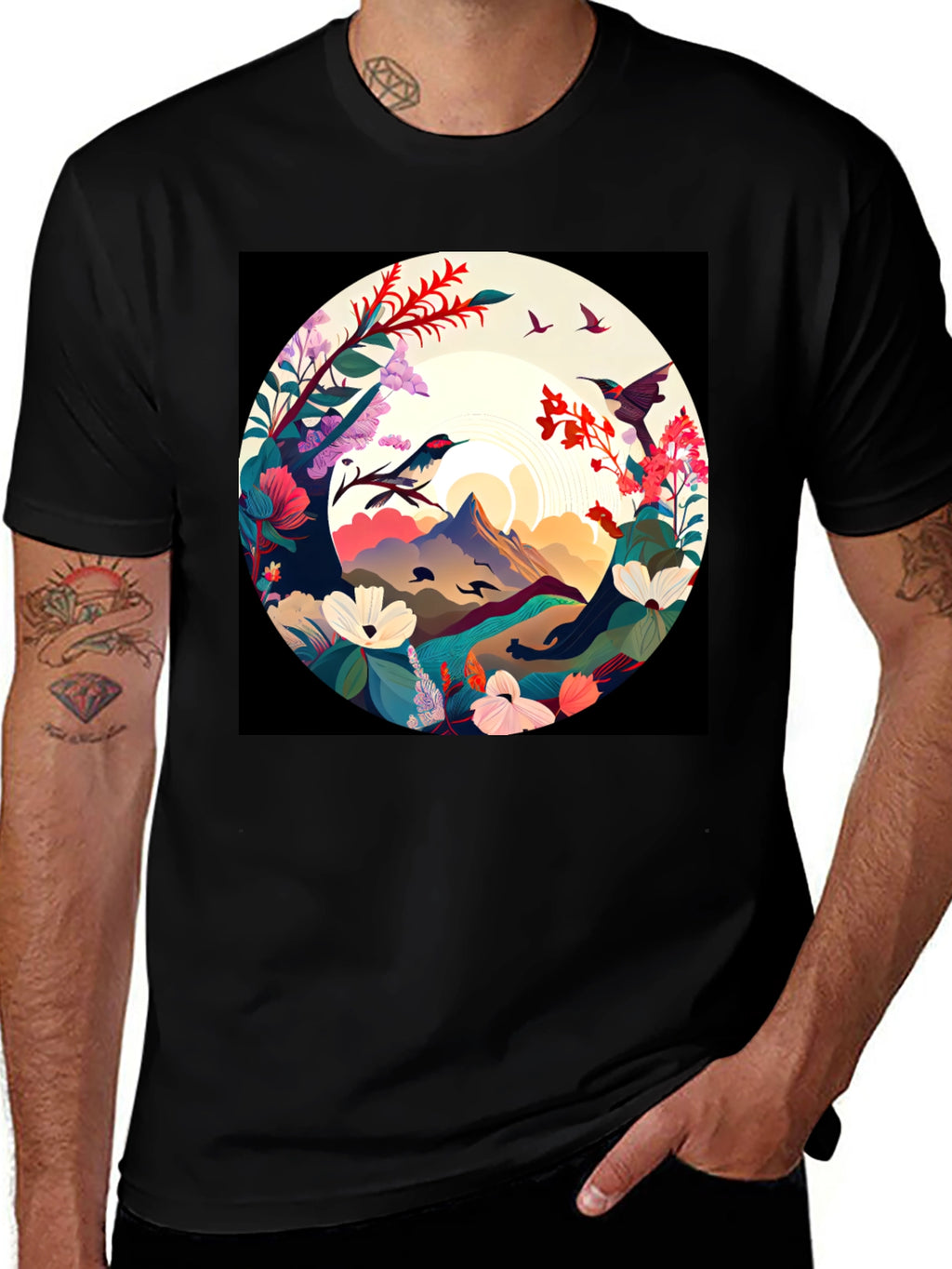 Hummingbird Mountain View Graphic Tee