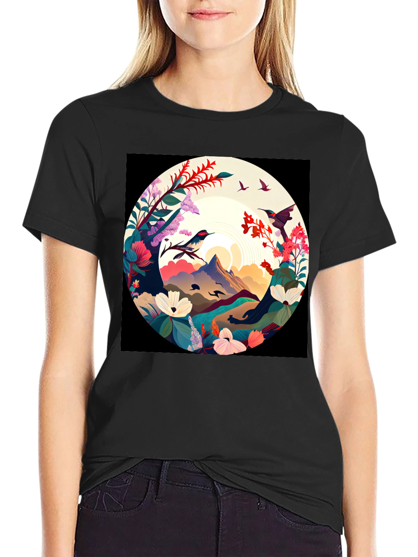 Hummingbird Mountain View Graphic Tee