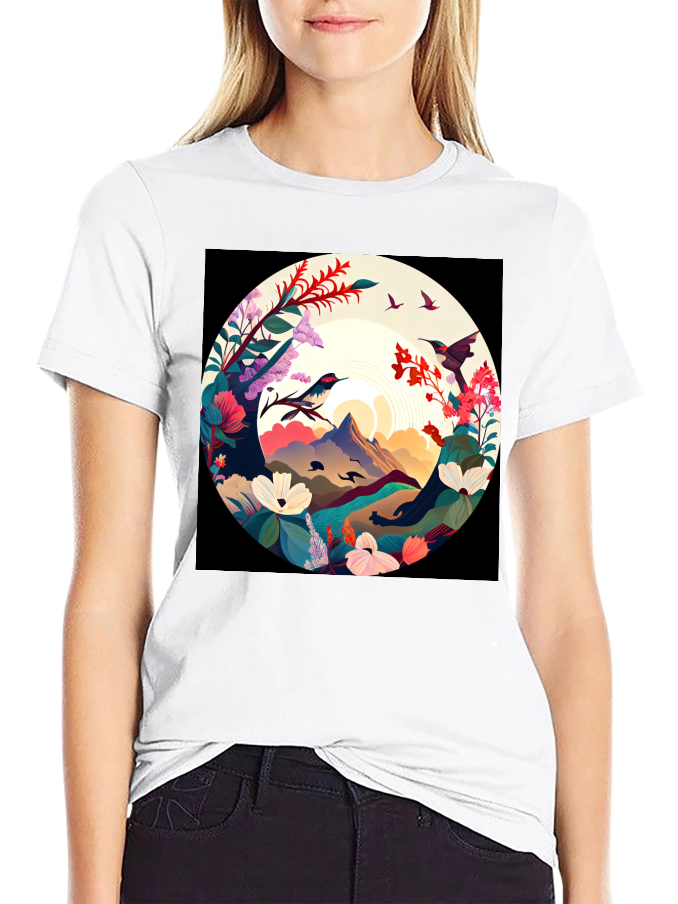 Hummingbird Mountain View Graphic Tee