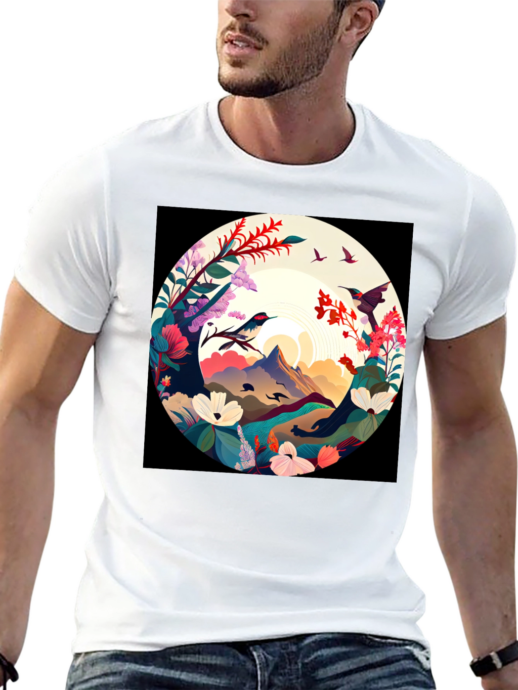 Hummingbird Mountain View Graphic Tee