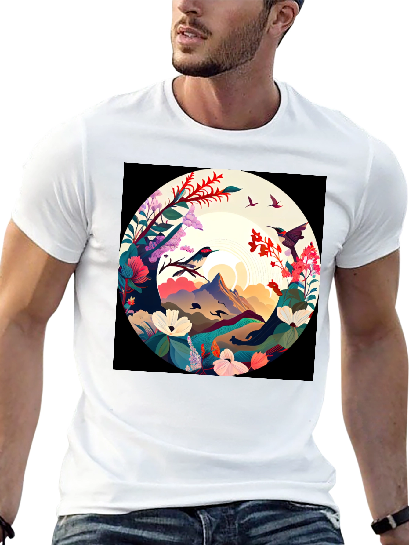Hummingbird Mountain View Graphic Tee