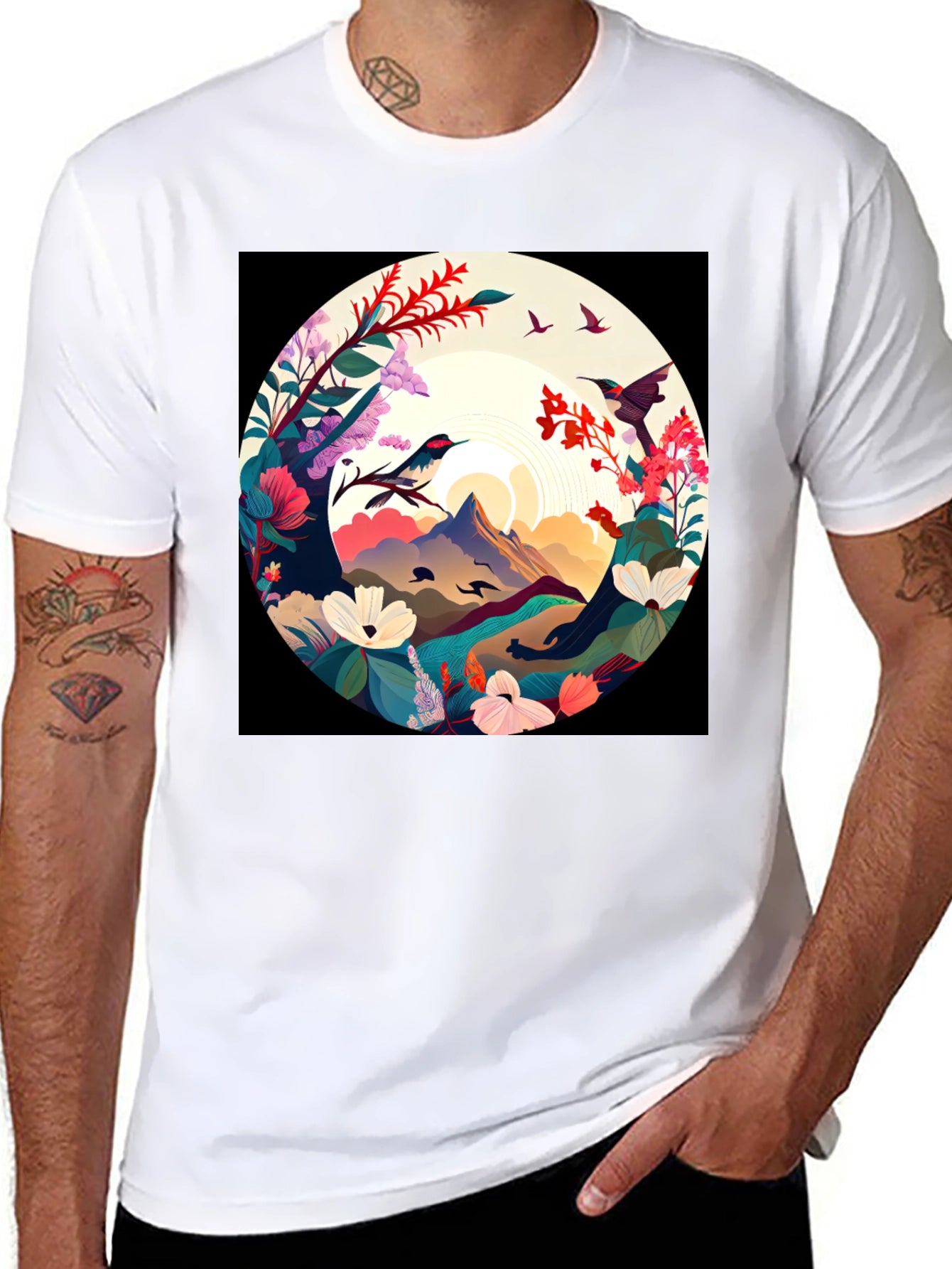 Hummingbird Mountain View Graphic Tee