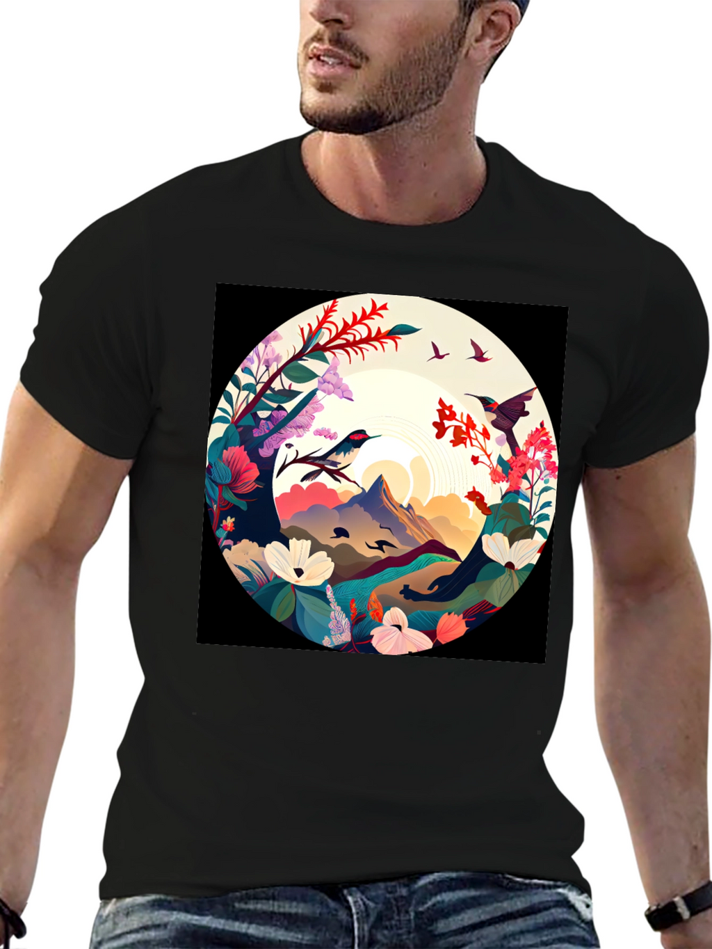 Hummingbird Mountain View Graphic Tee
