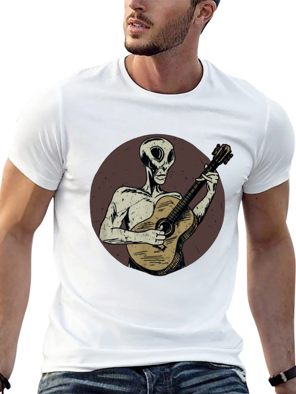 Alien Guitarist Graphic T-Shirt - Unique Design