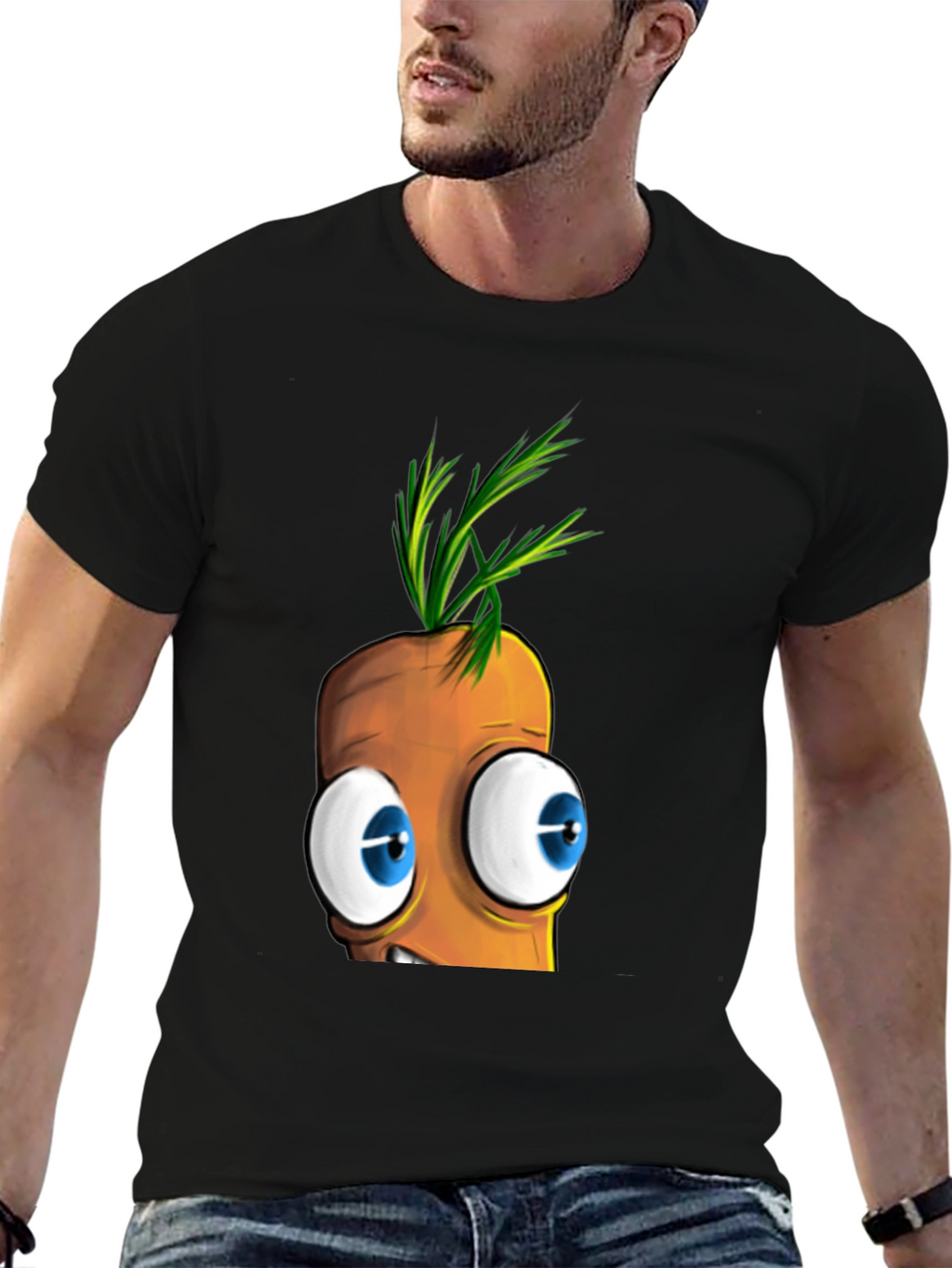 Cartoon Carrot Face T-Shirt