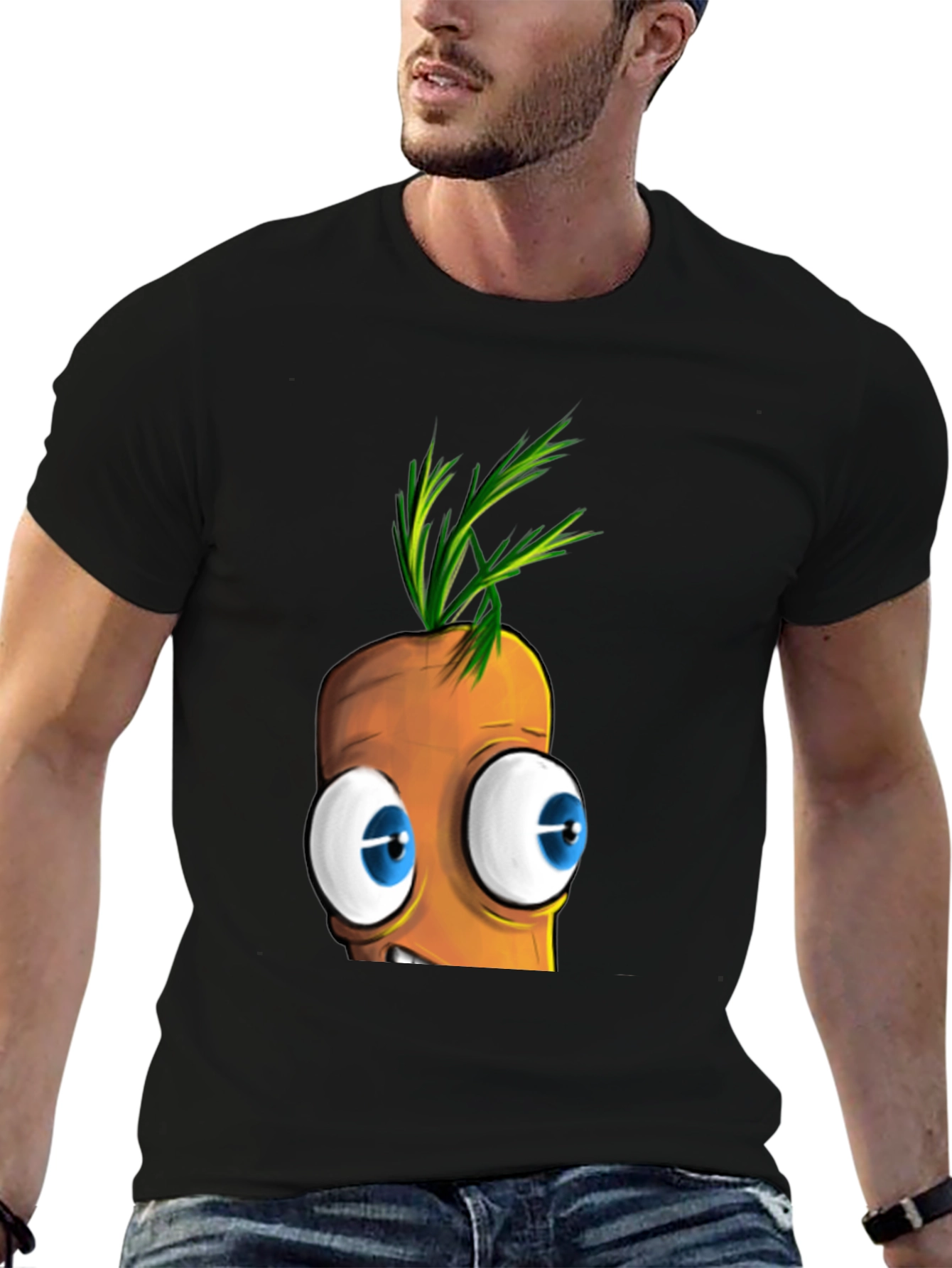 Cartoon Carrot Face T-Shirt