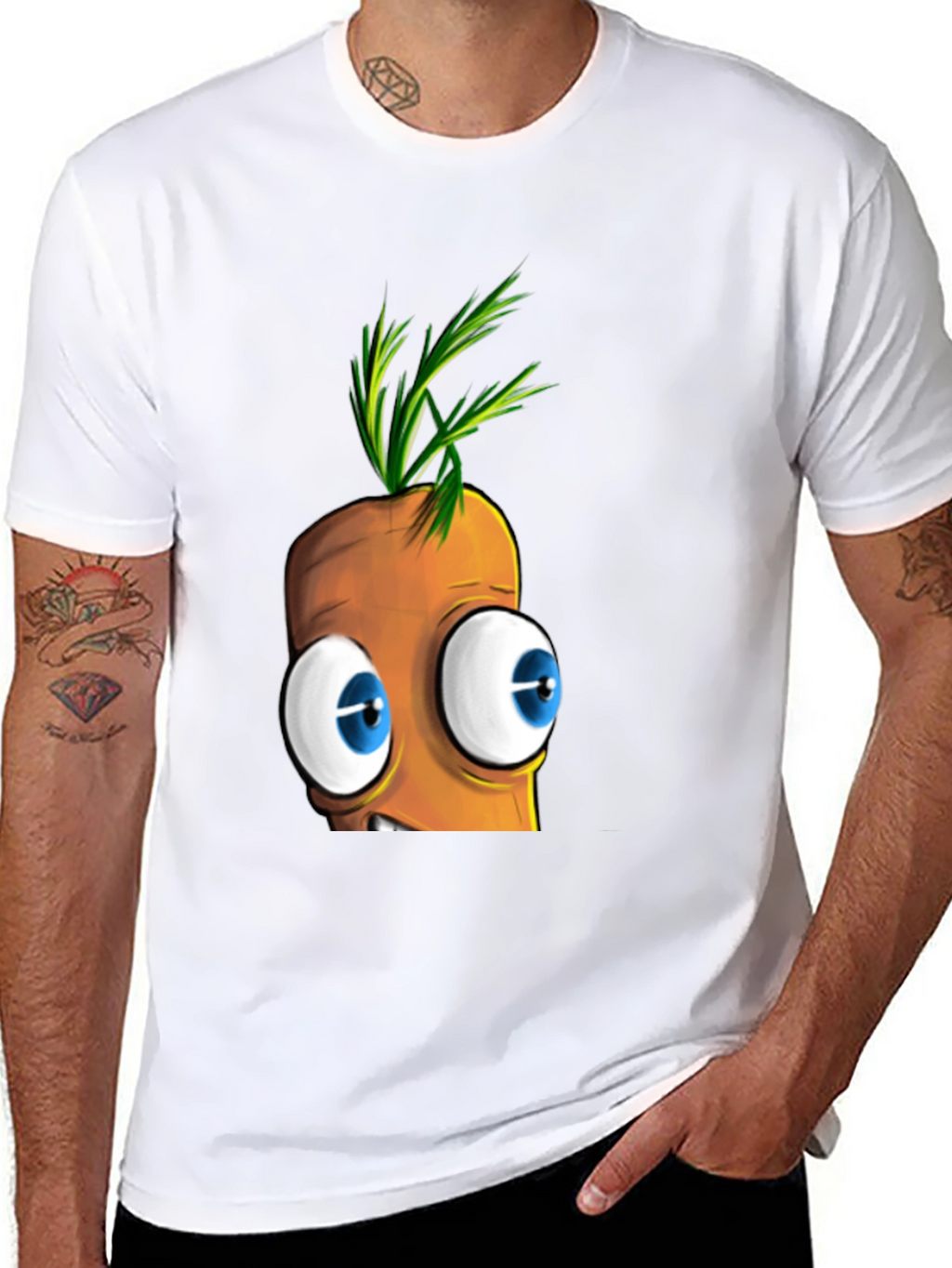 Cartoon Carrot Face T-Shirt