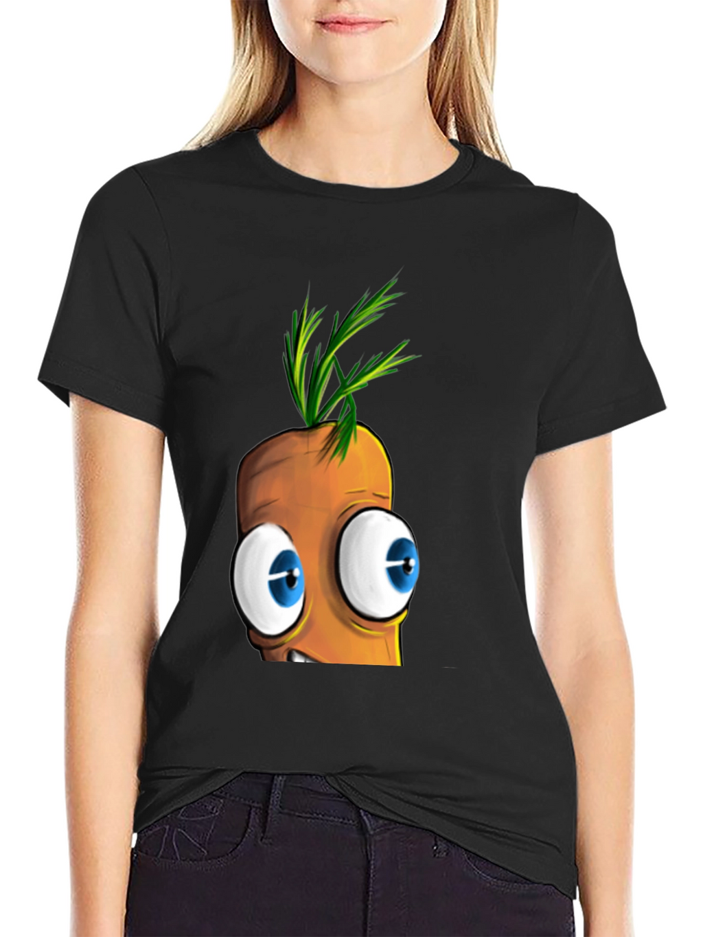 Cartoon Carrot Face T-Shirt