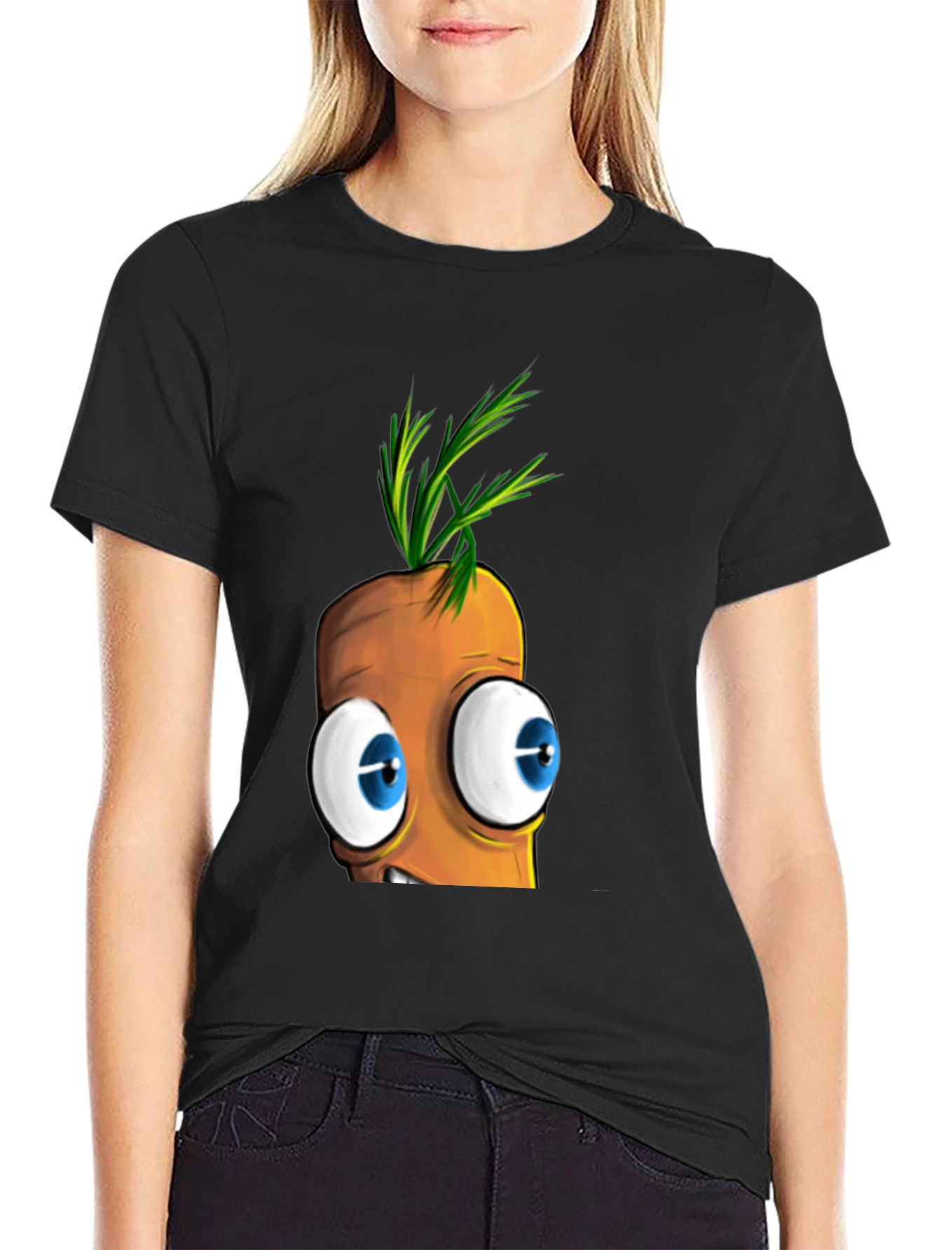Cartoon Carrot Face T-Shirt