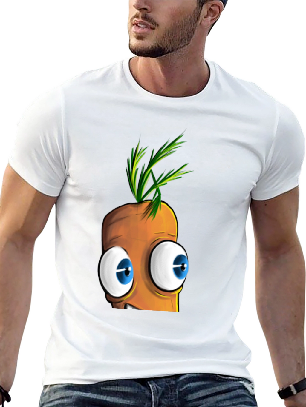 Cartoon Carrot Face T-Shirt