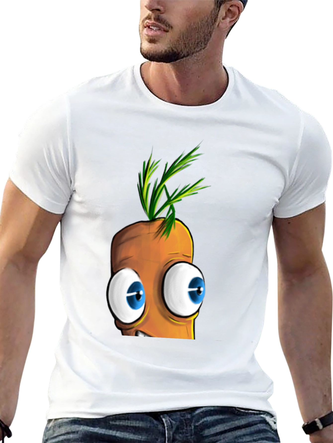 Cartoon Carrot Face T-Shirt