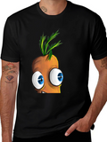 Cartoon Carrot Face T-Shirt