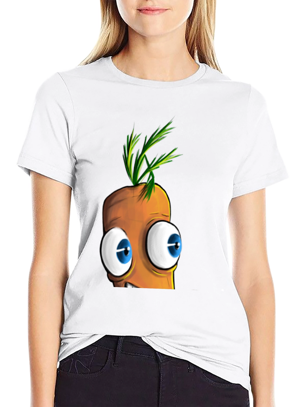Cartoon Carrot Face T-Shirt