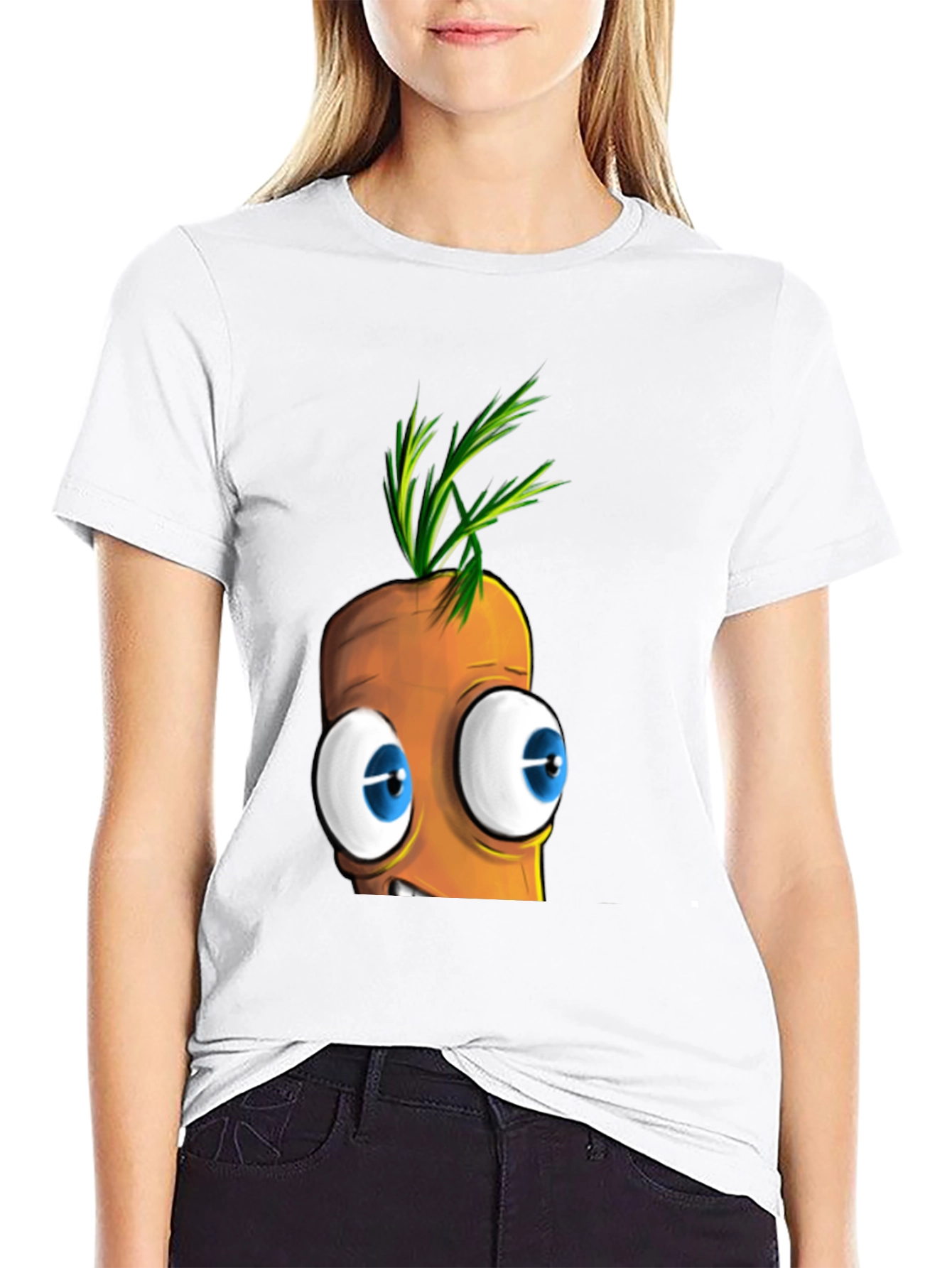 Cartoon Carrot Face T-Shirt