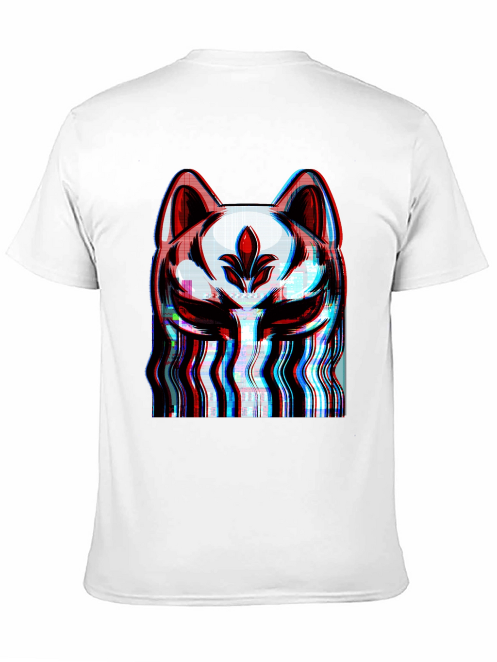 Glitch Fox Mask Graphic T-Shirt - Modern Style
