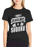 Black Belt Sudoku T-Shirt - Puzzle Master Tee