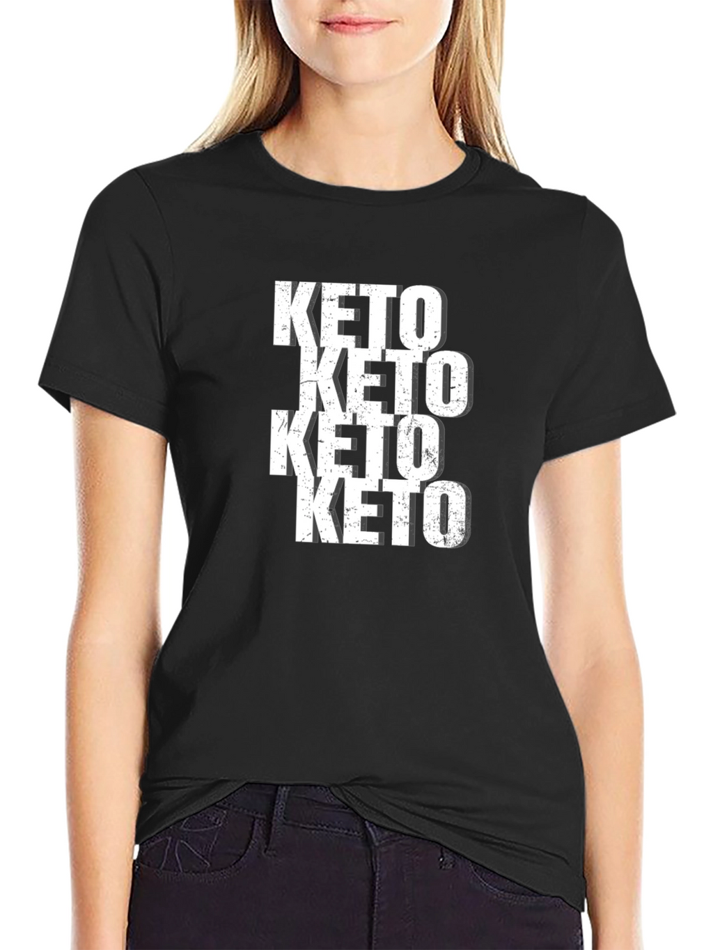 Keto Repeated Black Graphic Tee