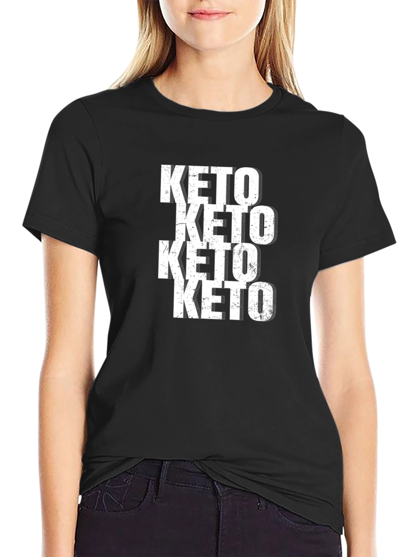 Keto Repeated Black Graphic Tee