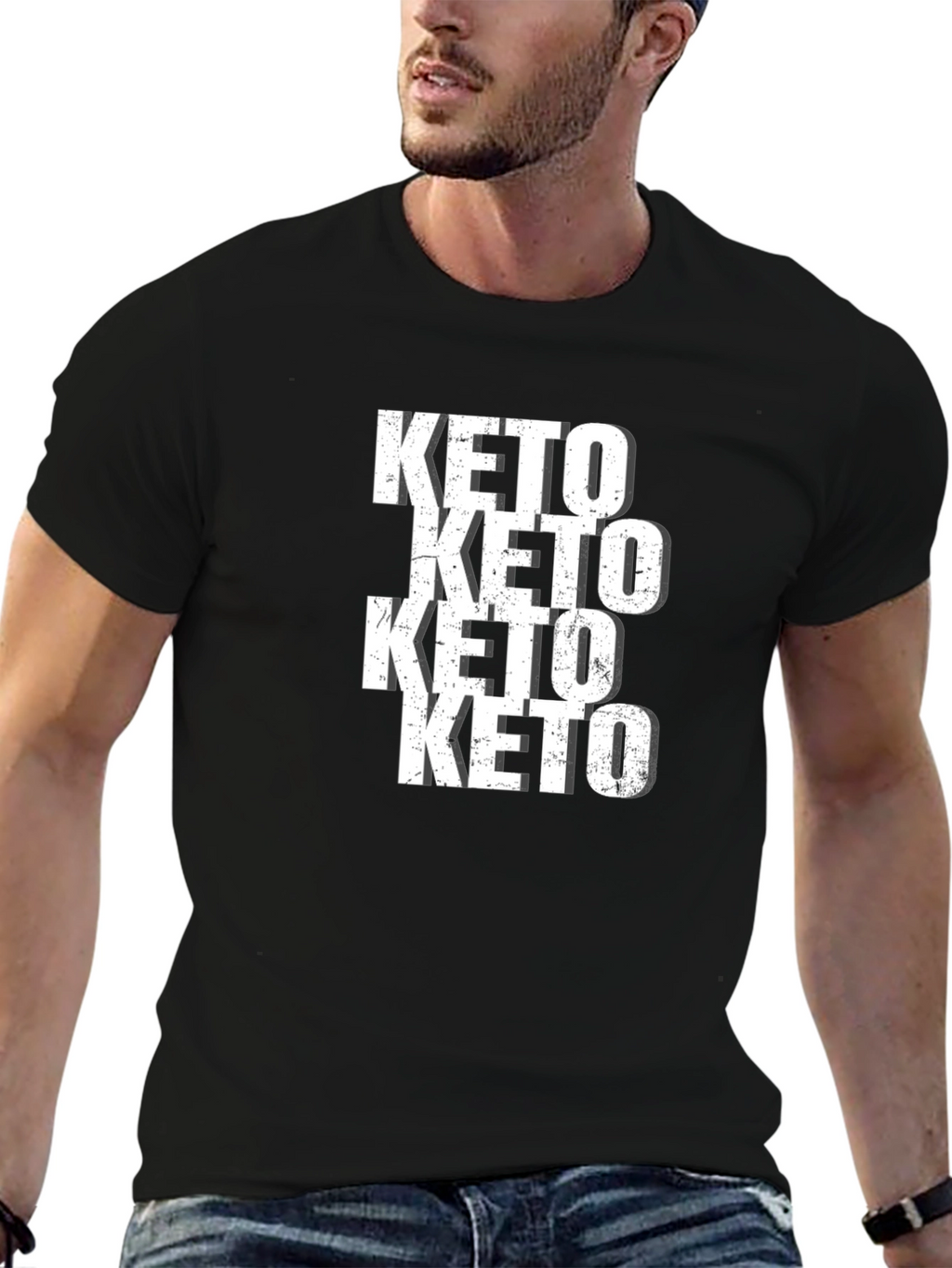 Keto Repeated Black Graphic Tee