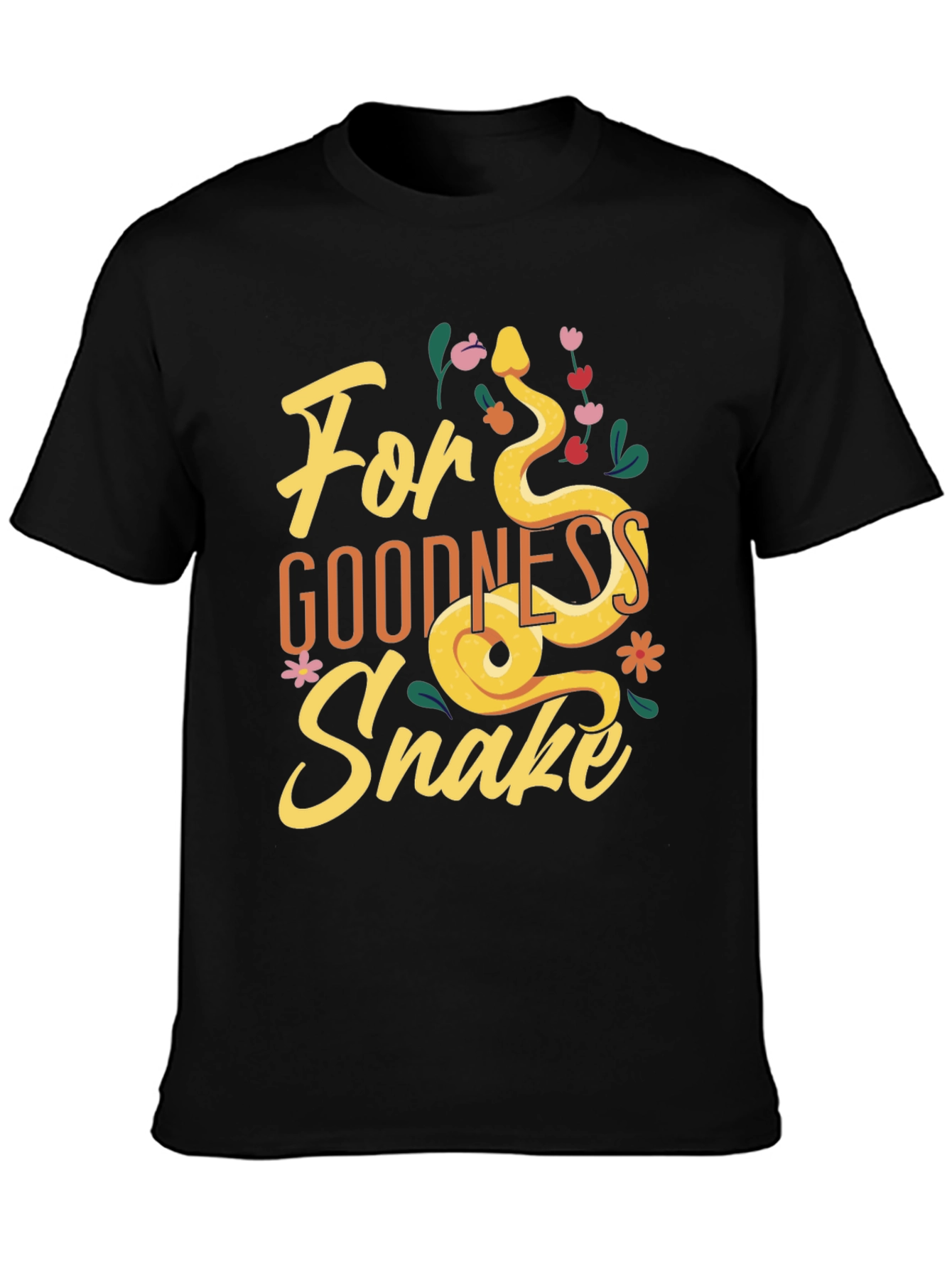 For Goodness Snake T-Shirt - Black