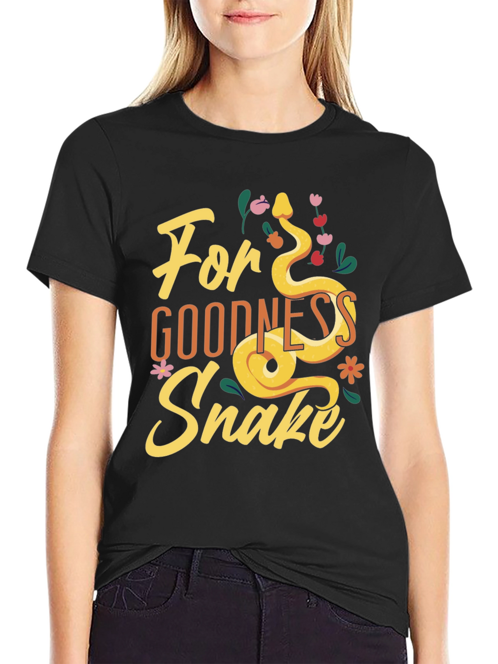 For Goodness Snake T-Shirt - Black