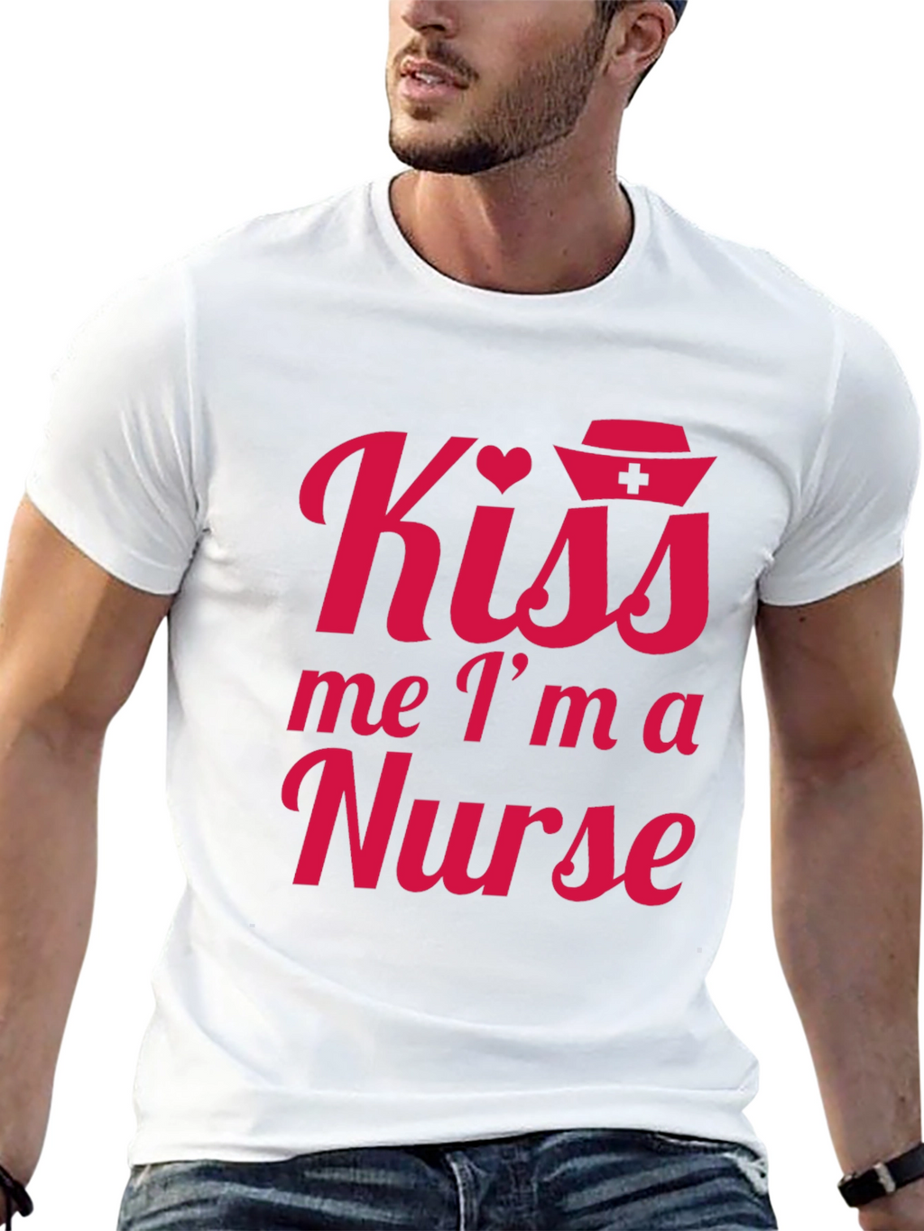 Kiss Me Im A Nurse Tee - Black