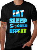 Eat Sleep Soccer Repeat Graphic Tee