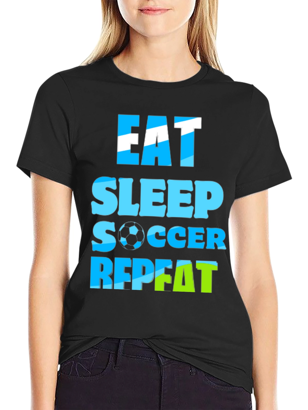 Eat Sleep Soccer Repeat Graphic Tee